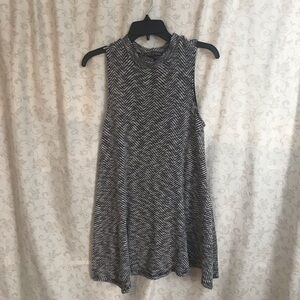 Cherish Black & White Mock-Neck Tunic Dress Size OS